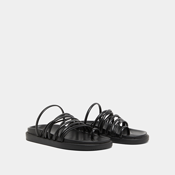 Jonak Multi-strap Sandals In Black Leather WALKMAN