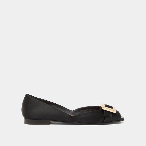 Jonak Open-toe Ballet Flats In Black Satin DURANCE