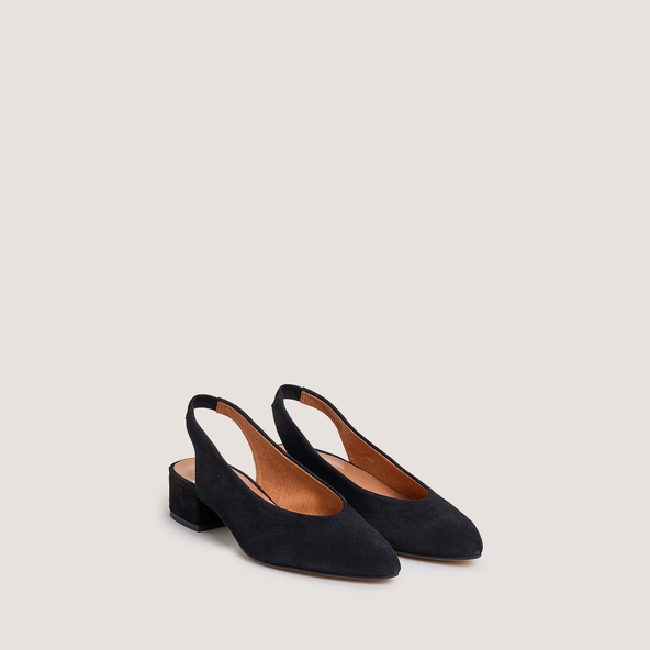 Jonak Open Toe Ballet Flats In Black Velvet VINCE