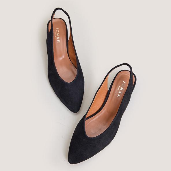 Jonak Open Toe Ballet Flats In Black Velvet VINCE