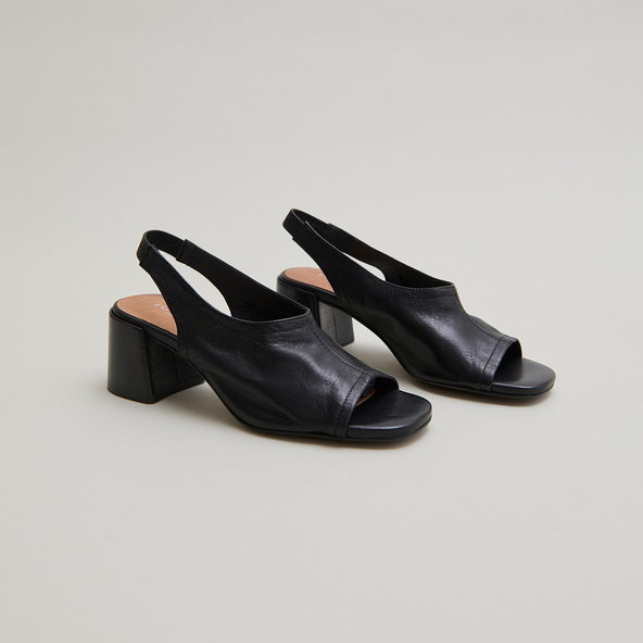 jonak Open-toe sandals in black leather BROWNIE