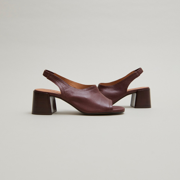 jonak Open-toe sandals in brown leather BROWNIE