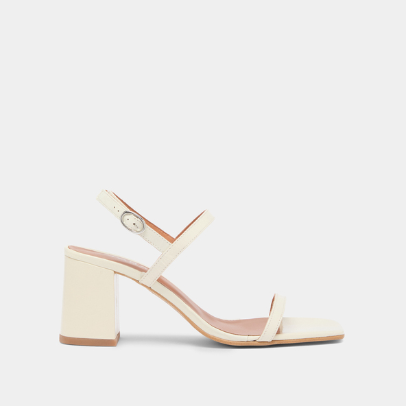 Jonak Open Toe Sandals In Ecru Leather VIGNE