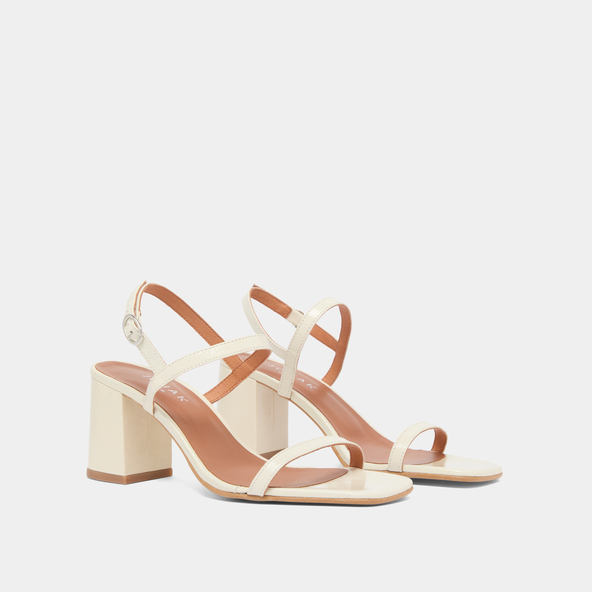 Jonak Open Toe Sandals In Ecru Leather VIGNE