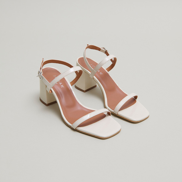 jonak Open toe sandals in ecru leather VIGNE