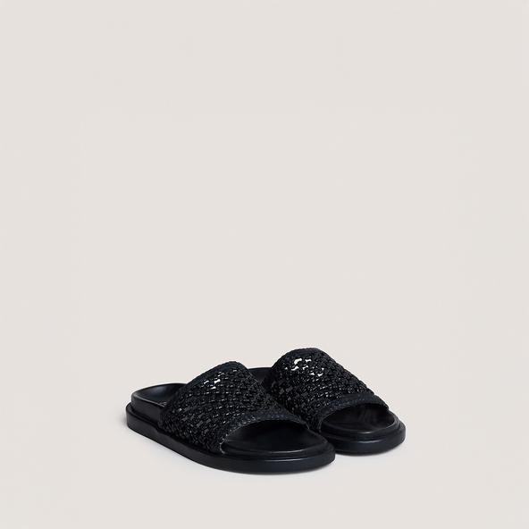 Jonak Openwork Mules In Black Leather WOZART