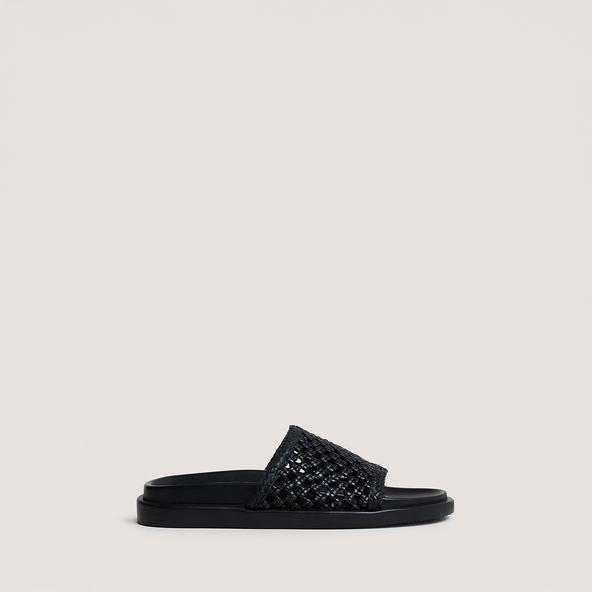 jonak Openwork mules in black leather WOZART