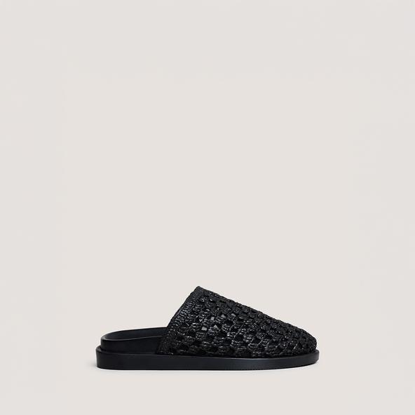 jonak Openwork mules in black raffia WOLFANG