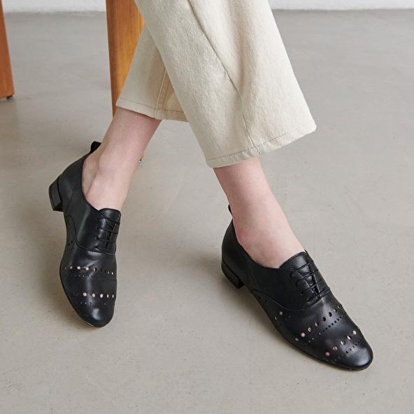 Jonak Oxfords With Laces In Black Leather ADENAE
