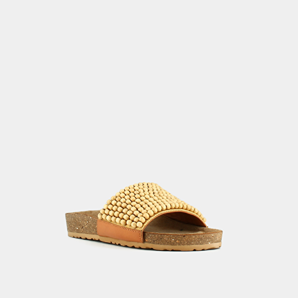 Jonak Pearly Mules In Beige Leather WALKY