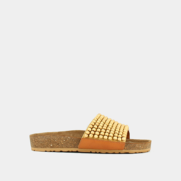 jonak Pearly mules in beige leather WALKY