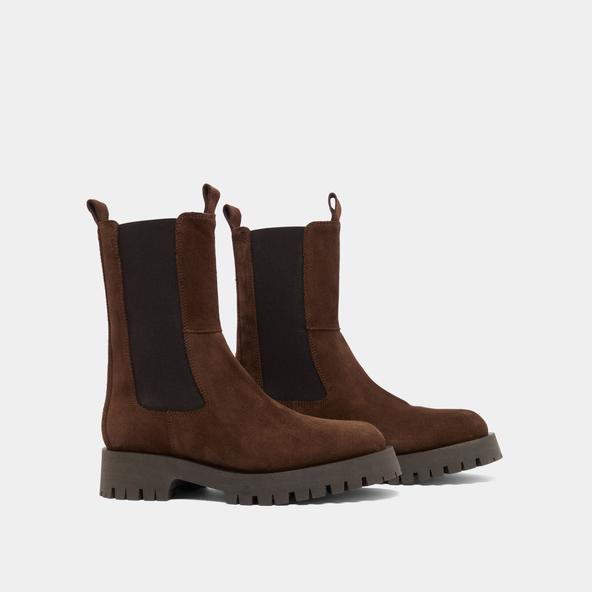 Jonak Platform Ankle Boots In Brown Suede RIDLE