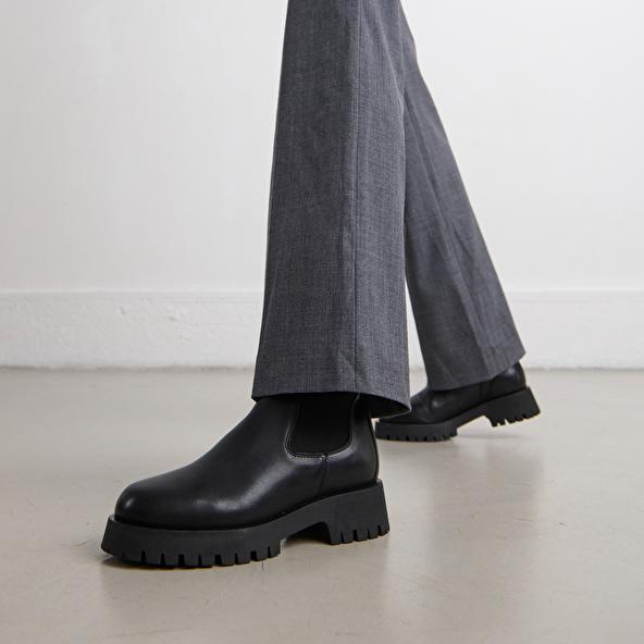 Jonak Platform Boots In Black Leather RIDLE