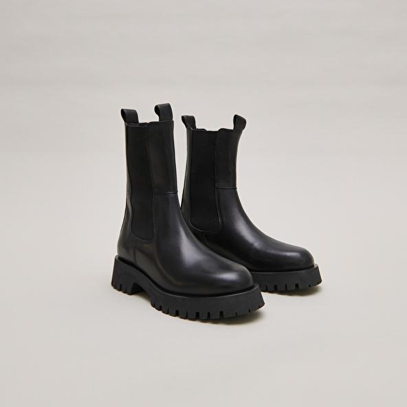 jonak Platform boots in black leather RIDLE