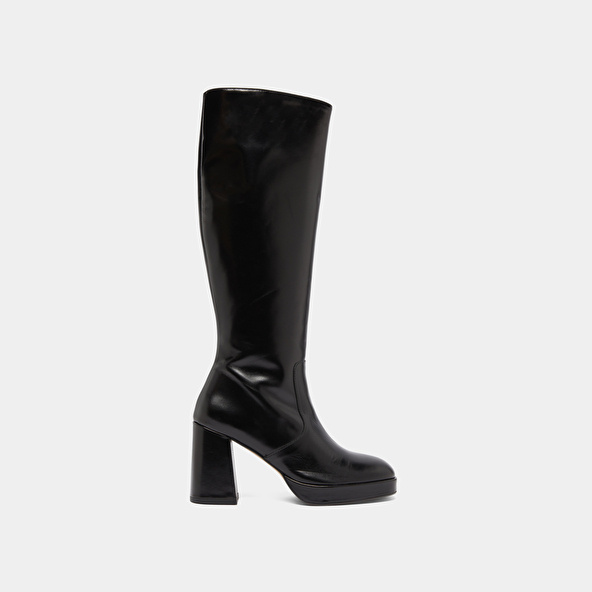 Jonak Platform Boots In Black Leather VENDOME