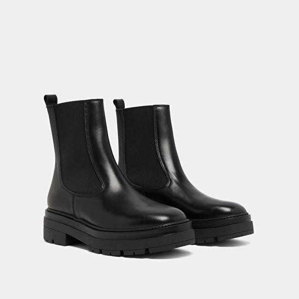 Jonak Platform Lowboots In Black Leather PICUS