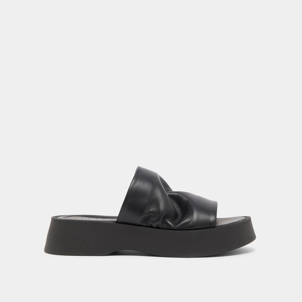 Jonak Platform Mules In Black Leather ERNEST