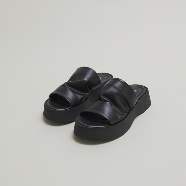 Jonak Platform Mules In Black Leather ERNEST