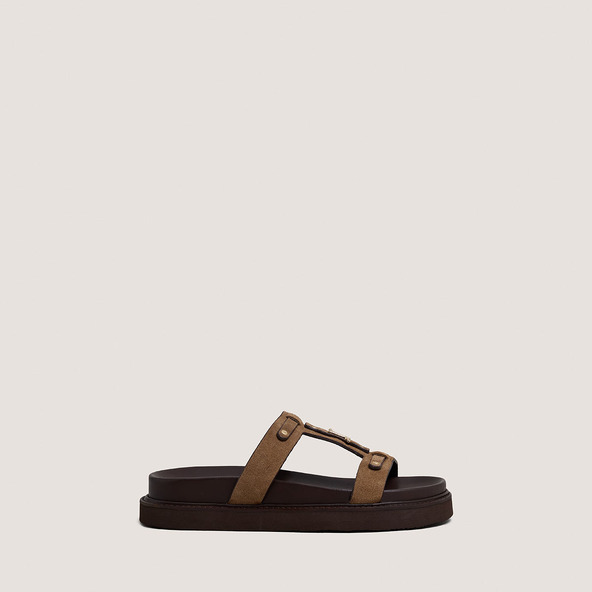 jonak Platform sandals in taupe suede
