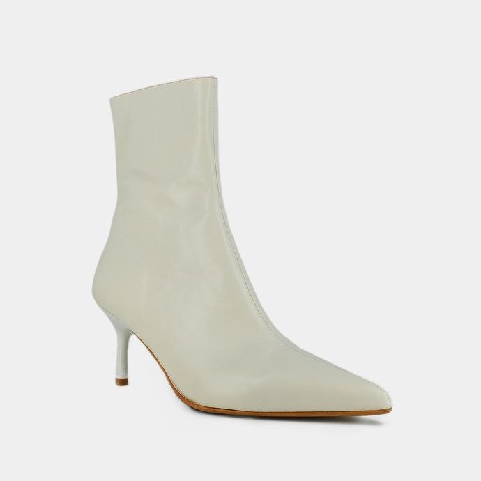 Jonak Pointed-toe Boots In Ecru Aged Leather DIEM