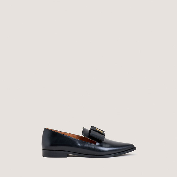 Jonak Pointed-toe Loafers In Black Leather ADOREE