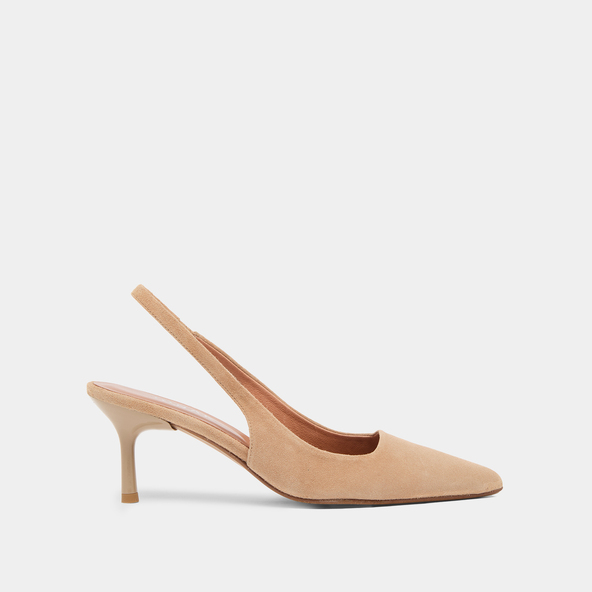 Jonak Pointed-toe Pumps In Camel Velvet DIAMANTINE
