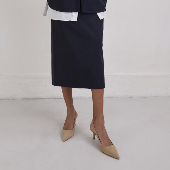 Jonak Pointed-toe Pumps In Camel Velvet DIAMANTINE