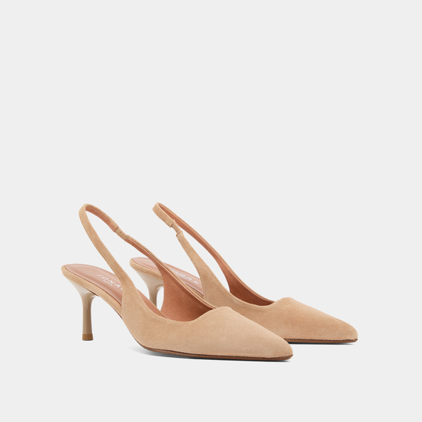 Jonak Pointed-toe Pumps In Camel Velvet DIAMANTINE