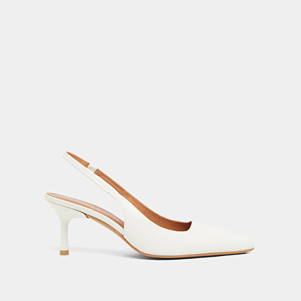Jonak Pointed-toe Pumps In Ecru Leather DIAMANTINE