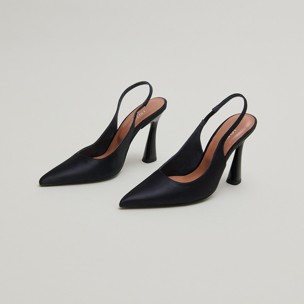 Jonak Pointed-toe Slingbacks In Black Satin DRESSY
