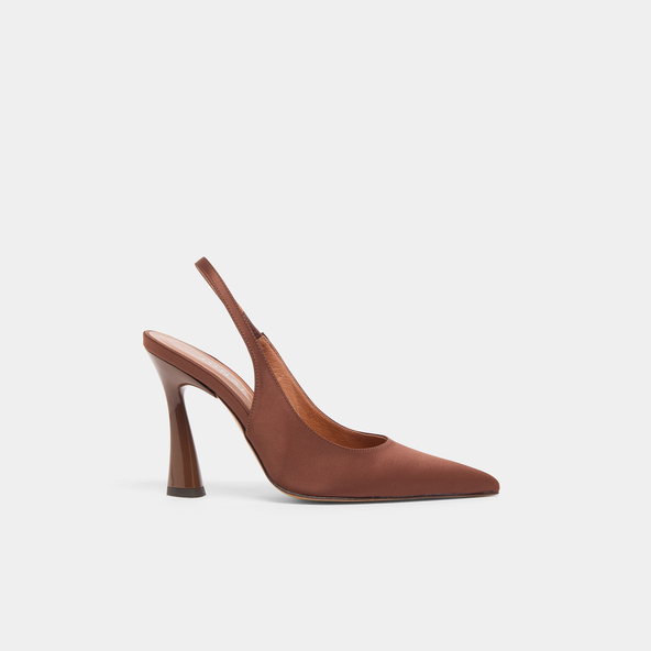 Jonak Pointed-toe Slingbacks In Brown Satin DRESSY