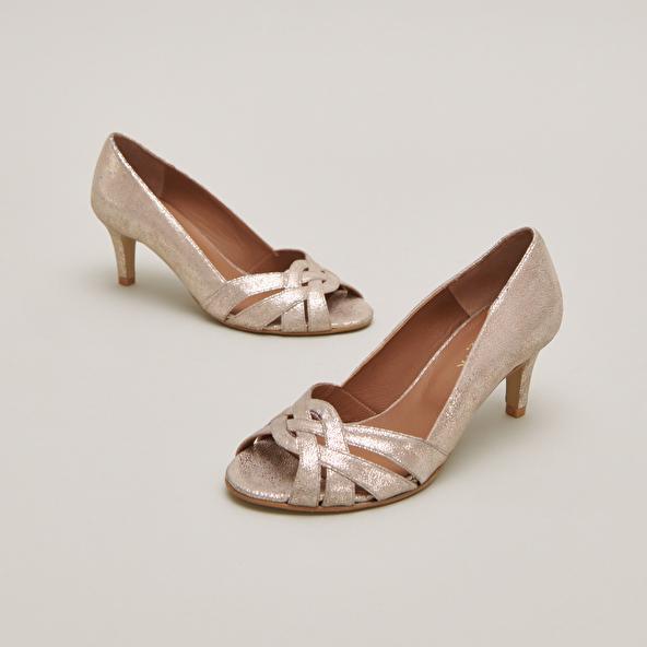 Jonak Pumps In Platinum Laminated Velvet DAVIA