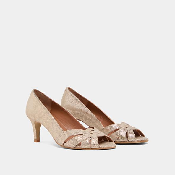 Jonak Pumps In Platinum Laminated Velvet DAVIA