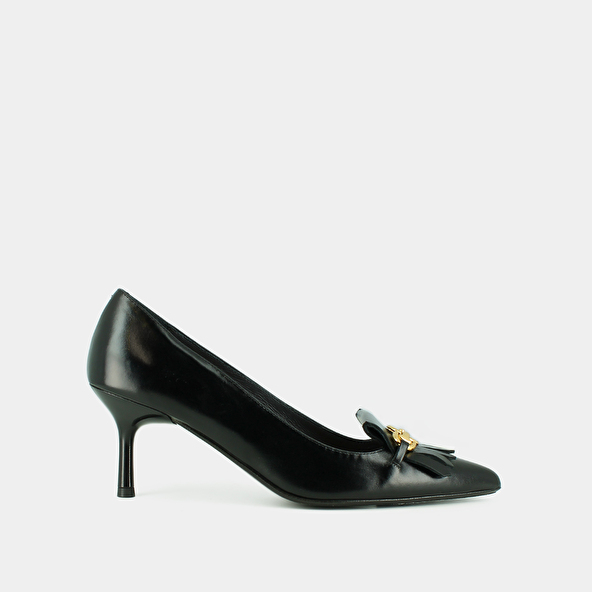 Jonak Pumps With Gold Bits In Black Leather DELBA