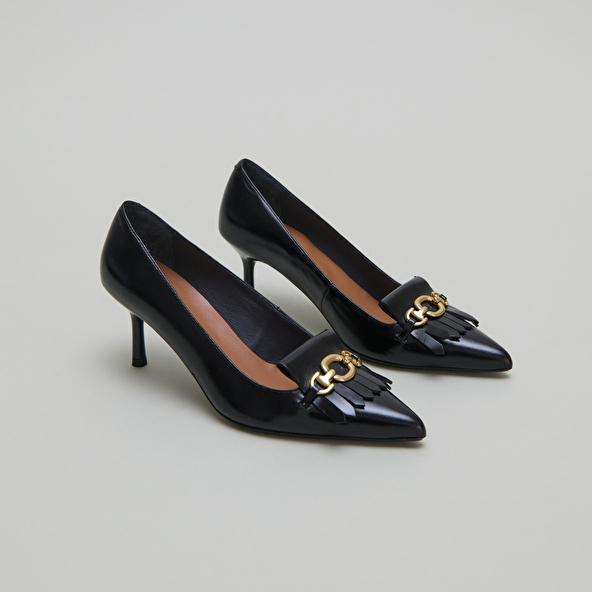 jonak Pumps with gold bits in black leather DELBA