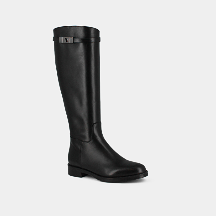 Jonak Round-toe Boots In Black Leather FLY