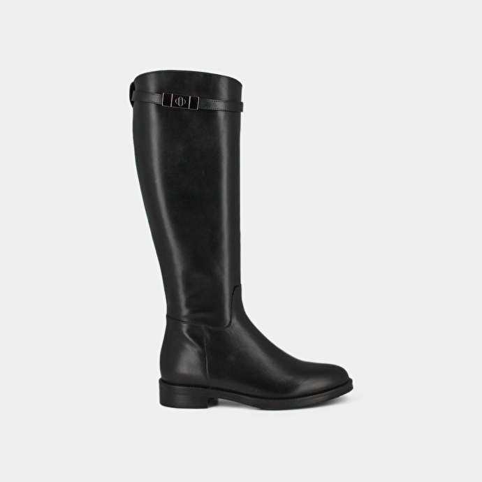 jonak Round-toe boots in black leather FLY