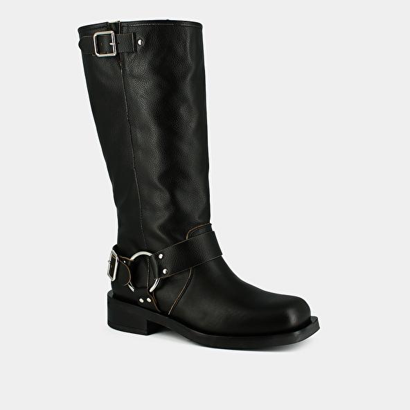 Jonak Round-toe Boots In Black Leather PHILIPPE