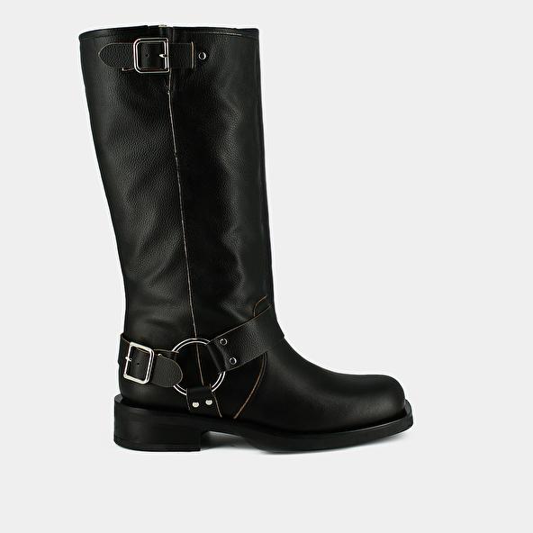 jonak Round-toe boots in black leather PHILIPPE