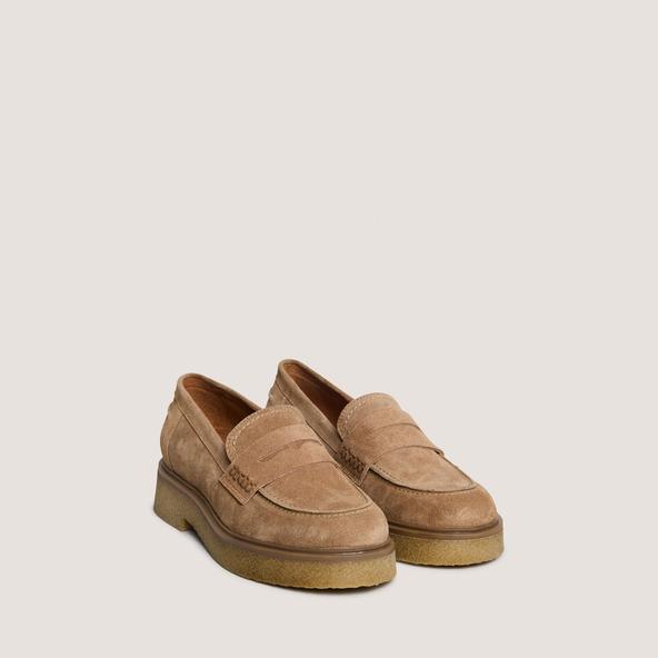 jonak Round-toe loafers in beige suede MARION