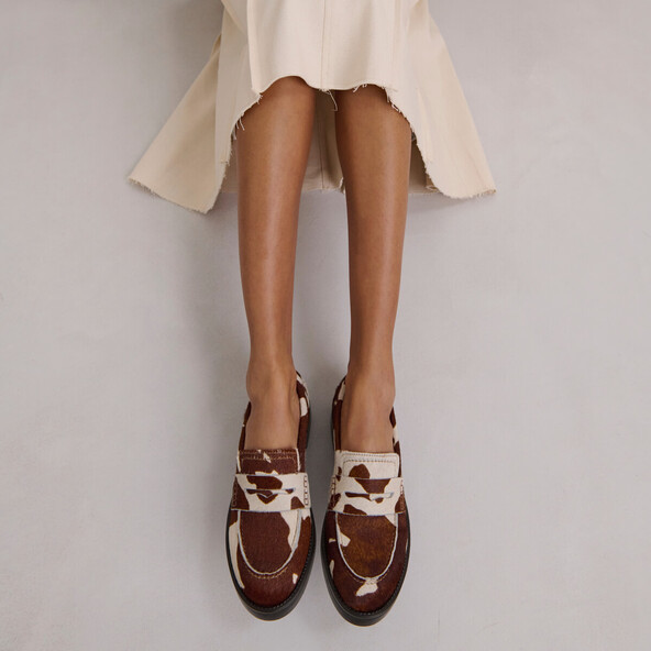 Jonak Round-toe Loafers In Brown Cowhide MIRNA
