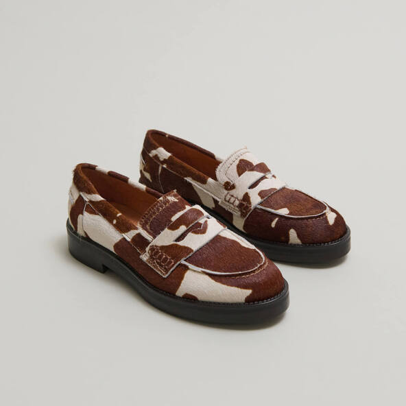 Jonak Round-toe Loafers In Brown Cowhide MIRNA