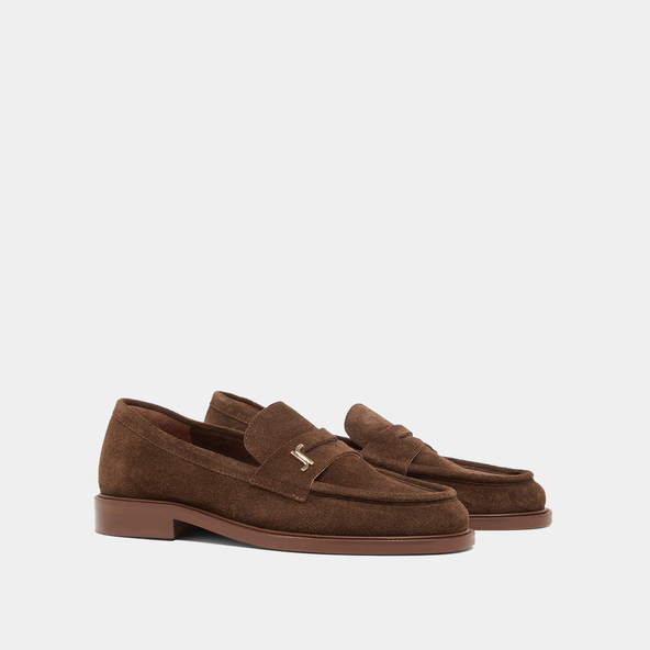 Jonak Round-toe Loafers In Brown Suede DUEDI