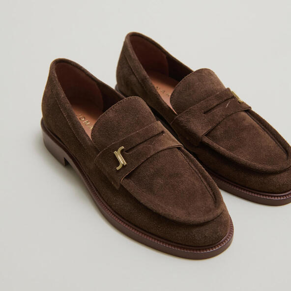 jonak Round-toe loafers in brown suede DUEDI