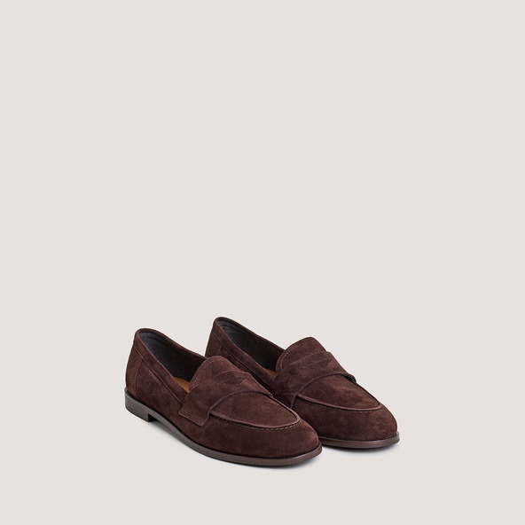 jonak Round-Toe Loafers in brown suede THELMA