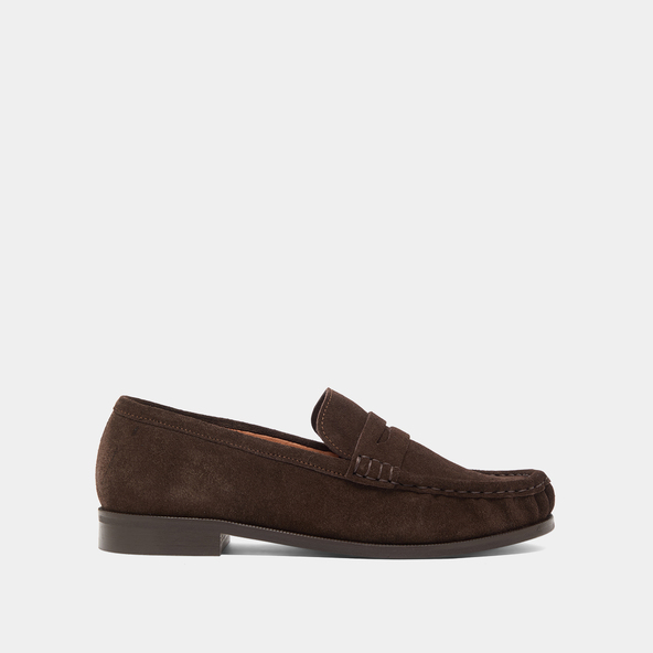 Jonak Round-toe Loafers In Dark Brown Suede DELICE