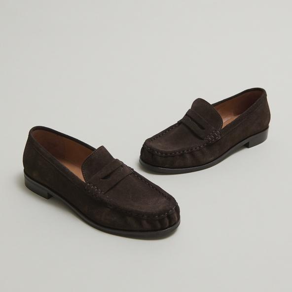 jonak Round-toe loafers in dark brown suede DELICE jonak Round-toe loafers in dark brown suede DELICE