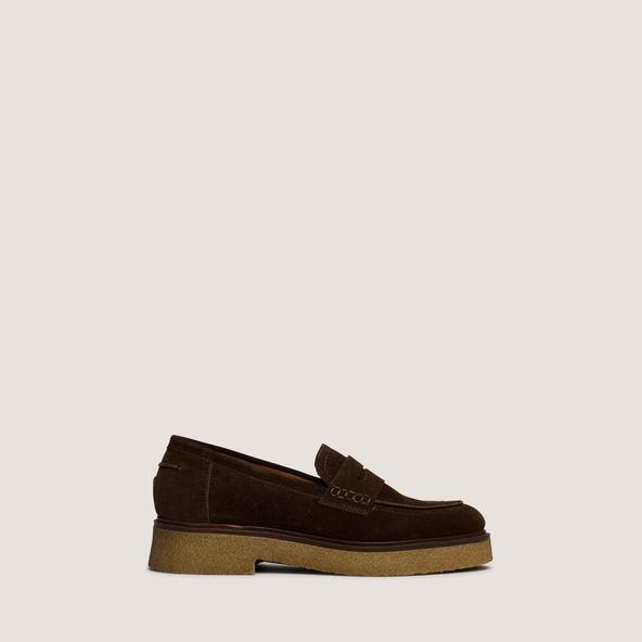 Jonak Round-toe Loafers In Dark Brown Suede MARION