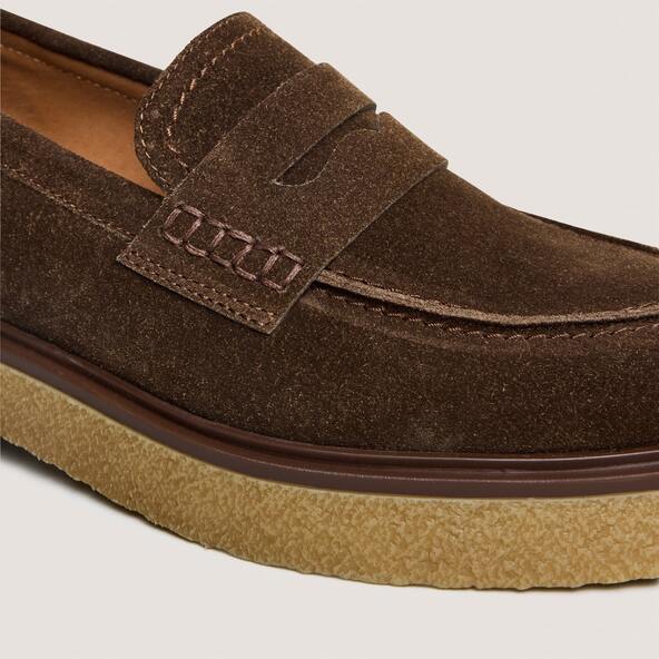 Jonak Round-toe Loafers In Dark Brown Suede MARION