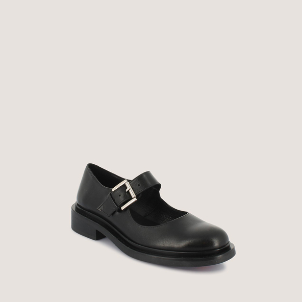 Jonak Round-toe Mary Janes In Black Leather MATHOU